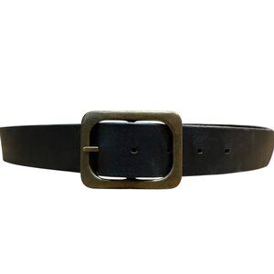 Gap Mens Size 38 Black Smoothe Cow Leather Belt Brass Buckle Made in USA Vintage